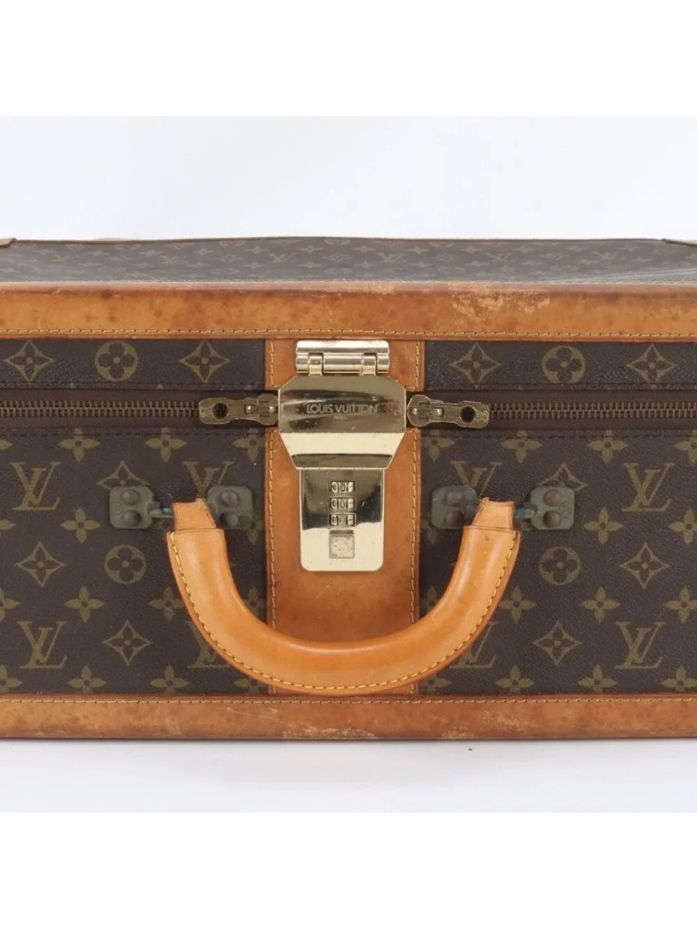 Louis Vuitton Monogram Stratos 70 Leather Trunk Hard Case Boston Bag